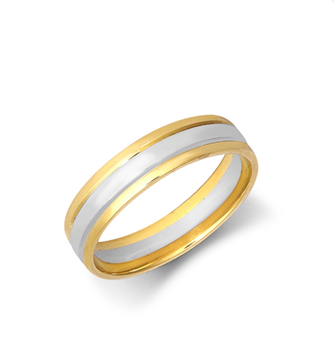 5mm Two-Colour 18ct Gold Wedding Band