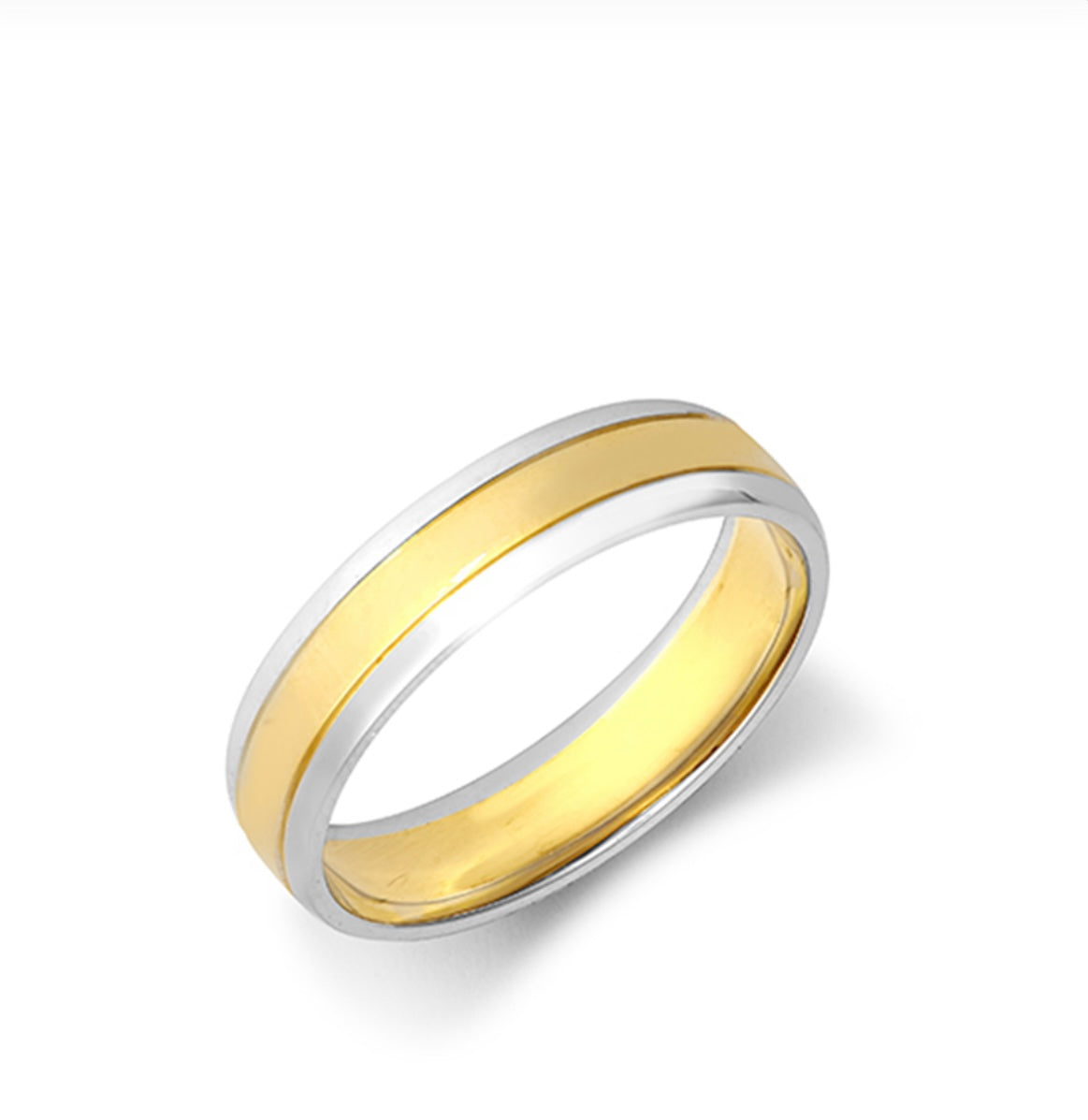 5mm Two-Colour Gold Wedding Band – 9ct / 18ct