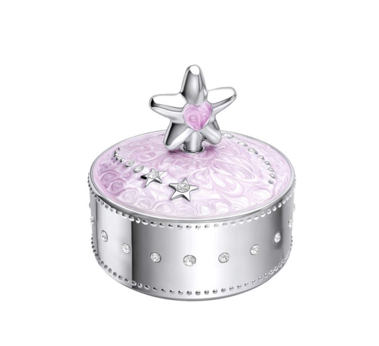 Pink Star Musical Keepsake Trinket Box