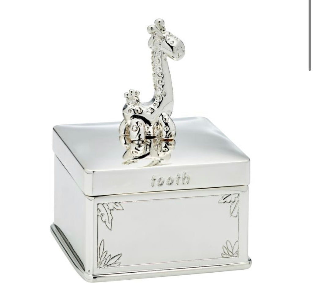 Giraffe & Zebra Tooth and Curl Keepsake Boxes
