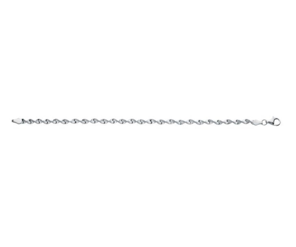 Twisted Chain Bracelet – Sterling Silver (19cm)