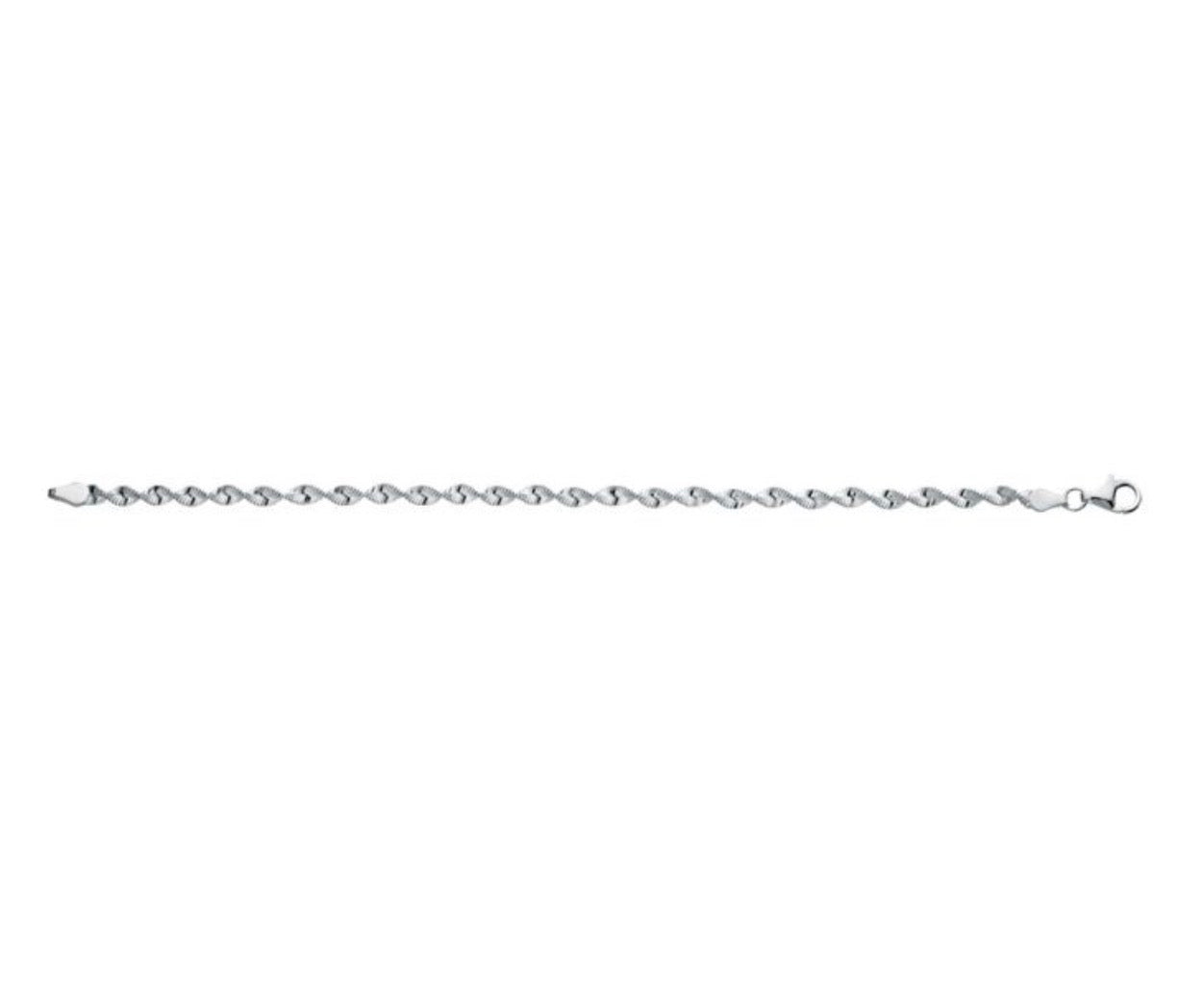 Twisted Chain Bracelet – Sterling Silver (19cm)
