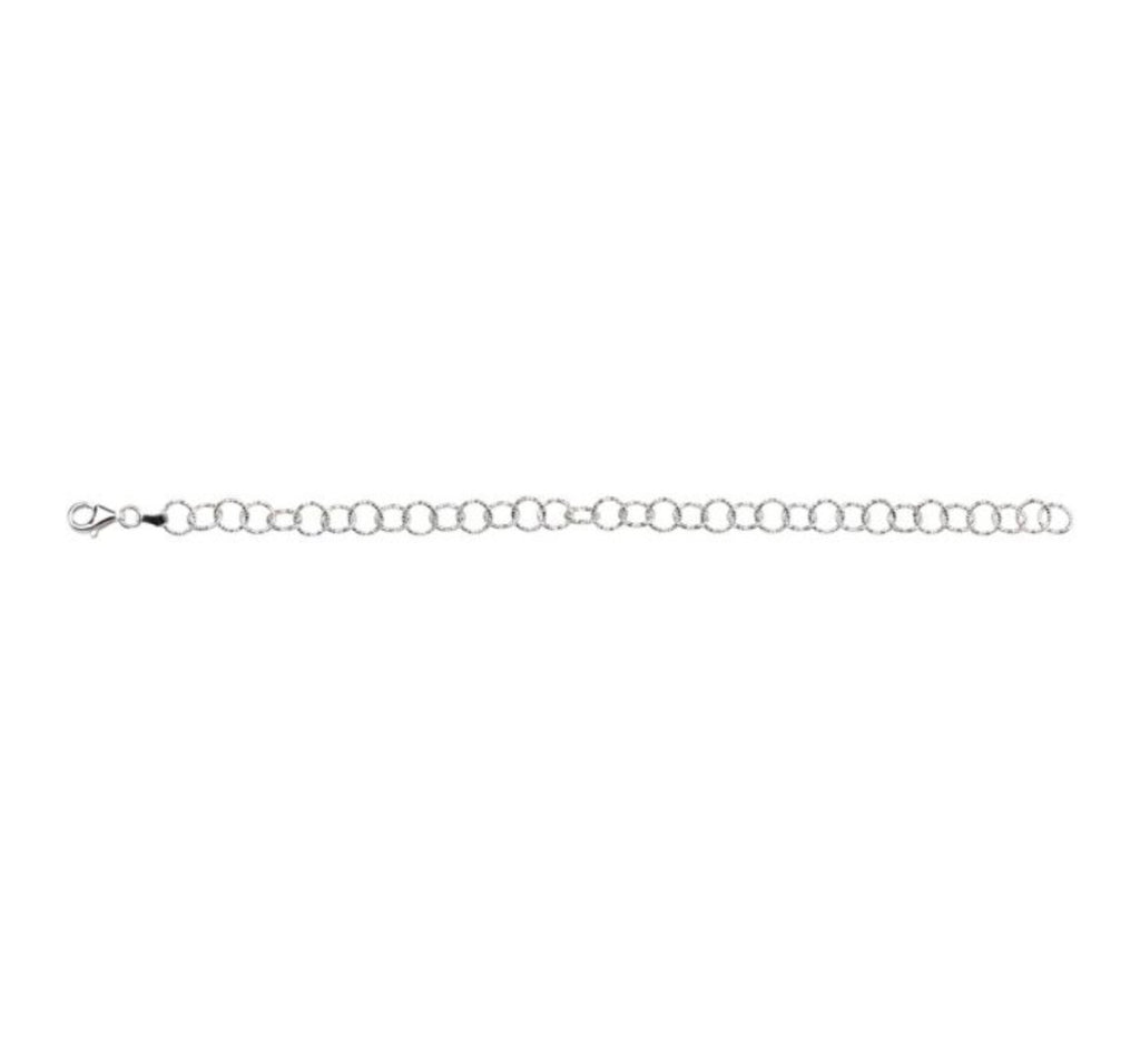 Diamond Cut Link Bracelet – Sterling Silver (19cm)