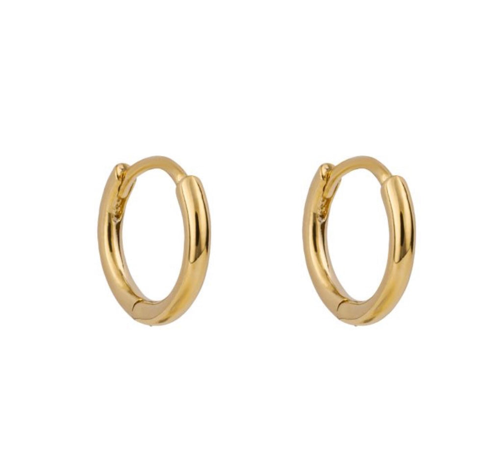 Plain Gold Hoop Earrings (10mm) – Sterling Silver