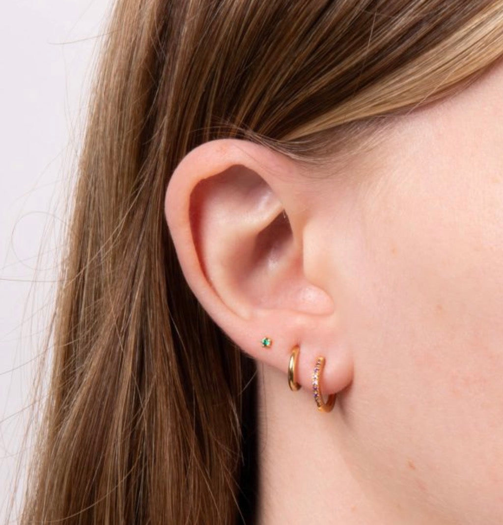 Plain Gold Hoop Earrings (10mm) – Sterling Silver