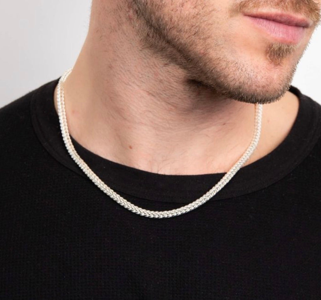 Heavyweight Foxtail Chain Necklace – Sterling Silver (51cm)