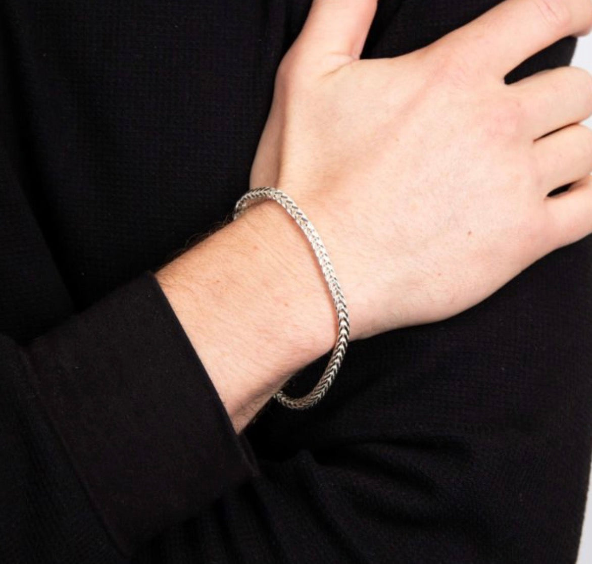 Heavyweight Foxtail Chain Bracelet – Sterling Silver (22cm)
