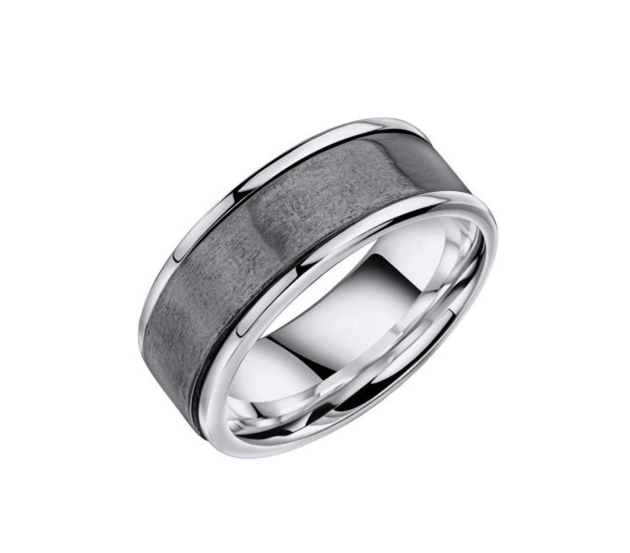Brushed Spinner Ring in Sterling Silver