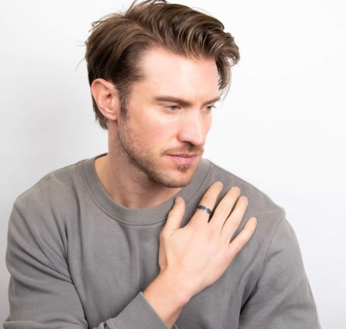 Brushed Spinner Ring in Sterling Silver