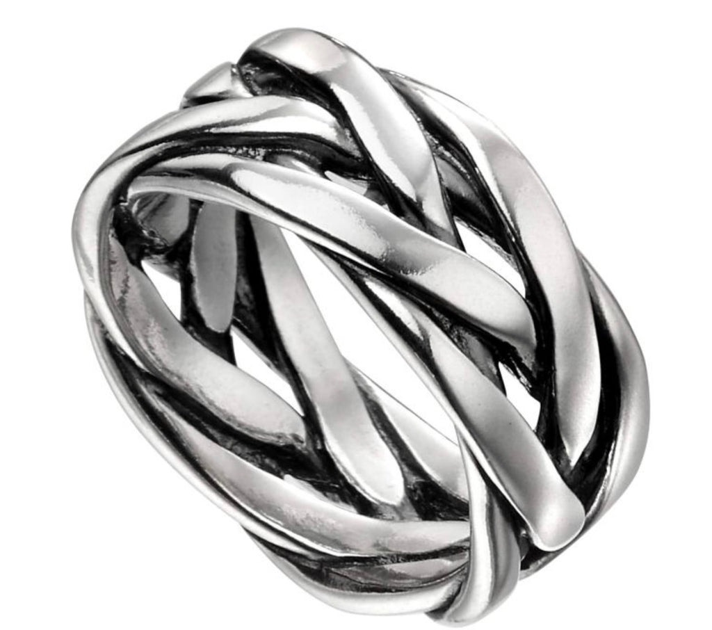 Heavyweight Plaited design - Sold Sterling Silver Ring