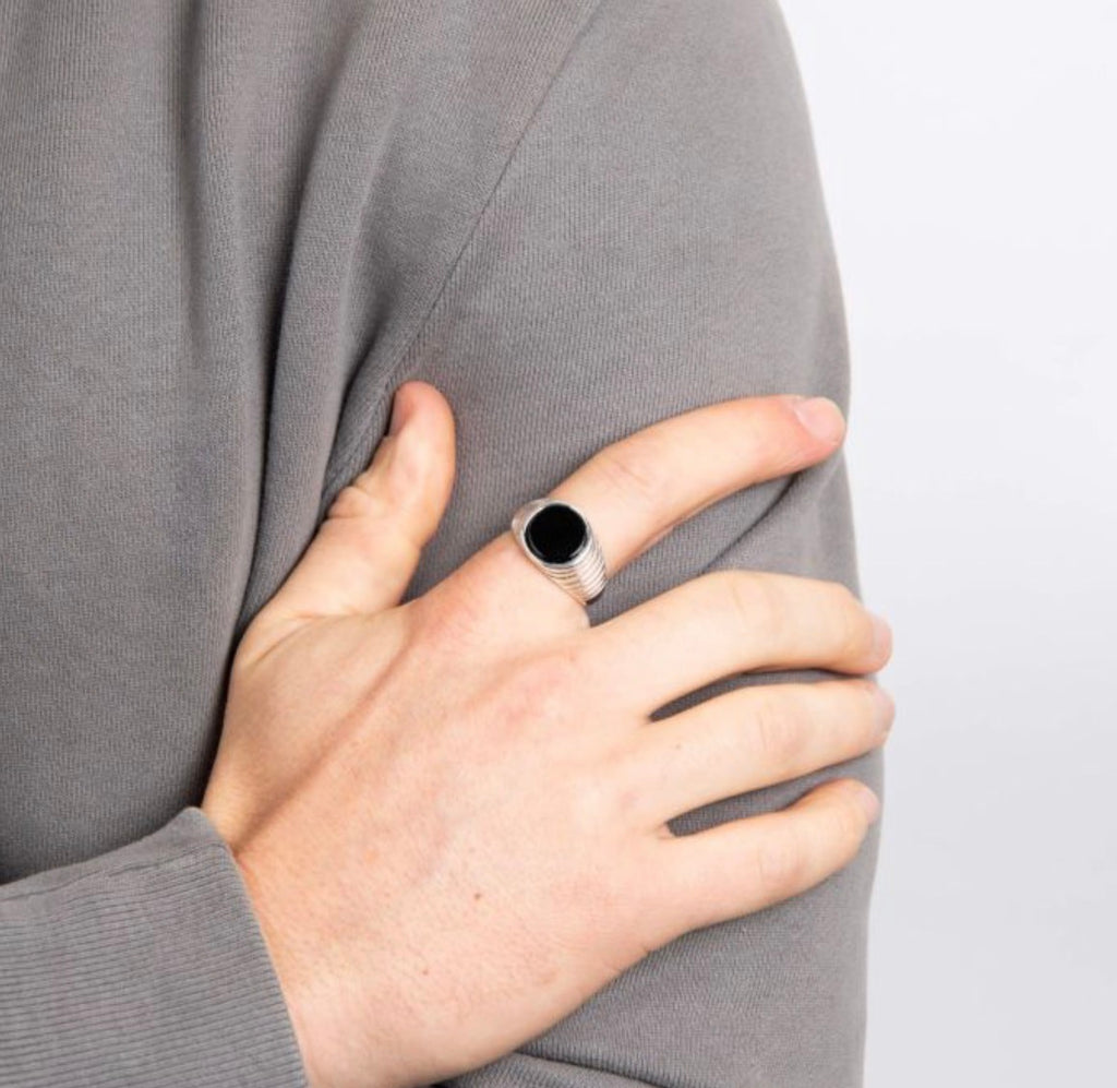 Black Onyx Signet Ring – Sterling Silver