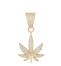 9ct Yellow Gold CZ Leaf Pendant