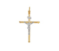 9ct Yellow & White Gold Crucifix Cross Pendant