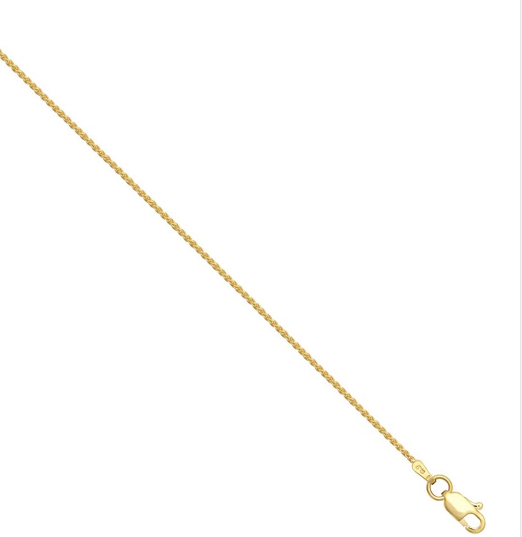 9ct Yellow & White Gold Crucifix Pendant with 9ct Spiga Chain