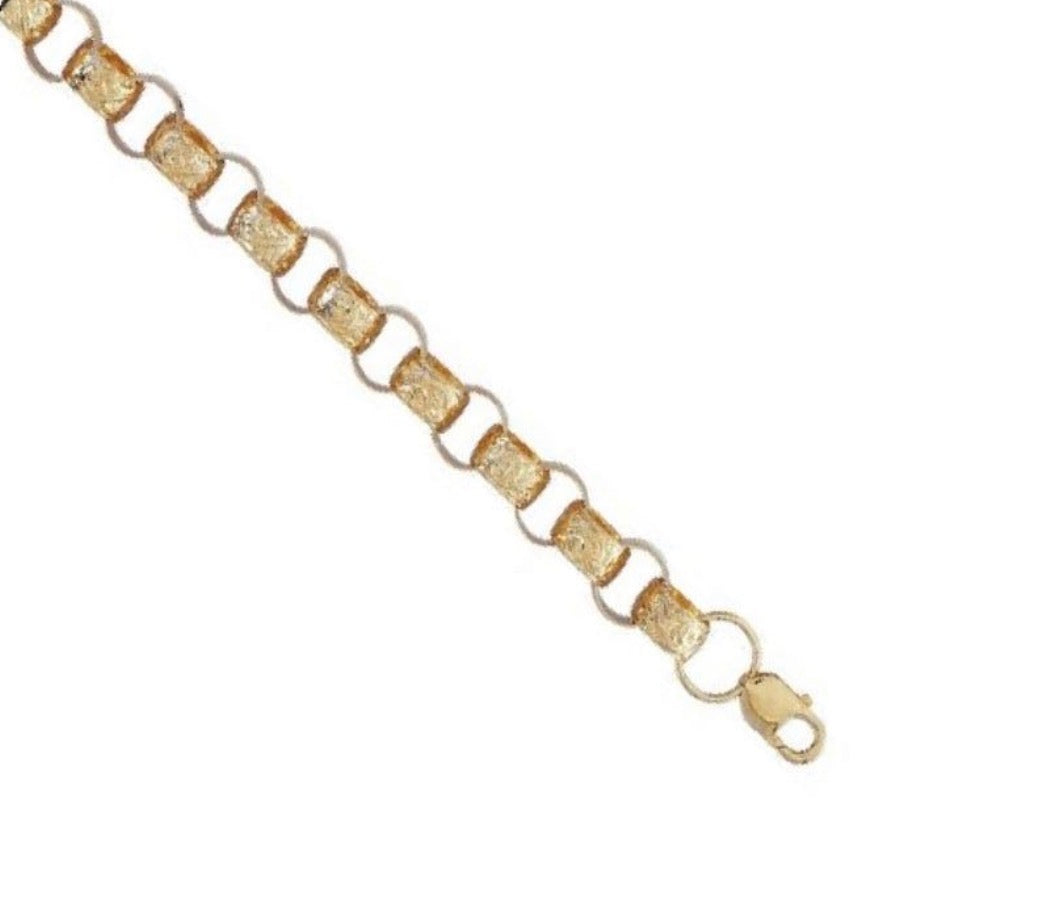 9ct Yellow Gold Heavy Belcher Chain – 24” | Solid Engraved & Plain Links