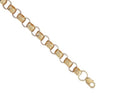 9ct Yellow Gold Engraved & Plain Belcher Bracelet – 13mm
