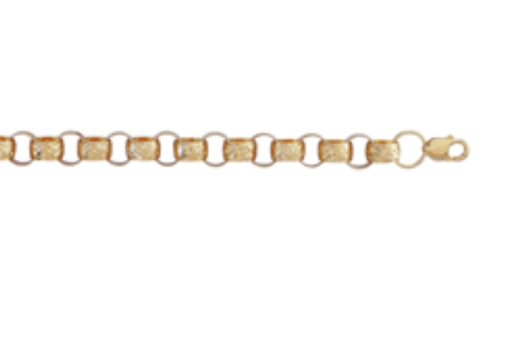 9ct Yellow Gold Heavy Belcher Chain – 24” | Solid Engraved & Plain Links
