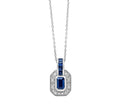 9ct White Gold Sapphire & Diamond Channel Necklace