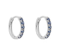9ct White Gold Blue Sapphire Hoop Earrings