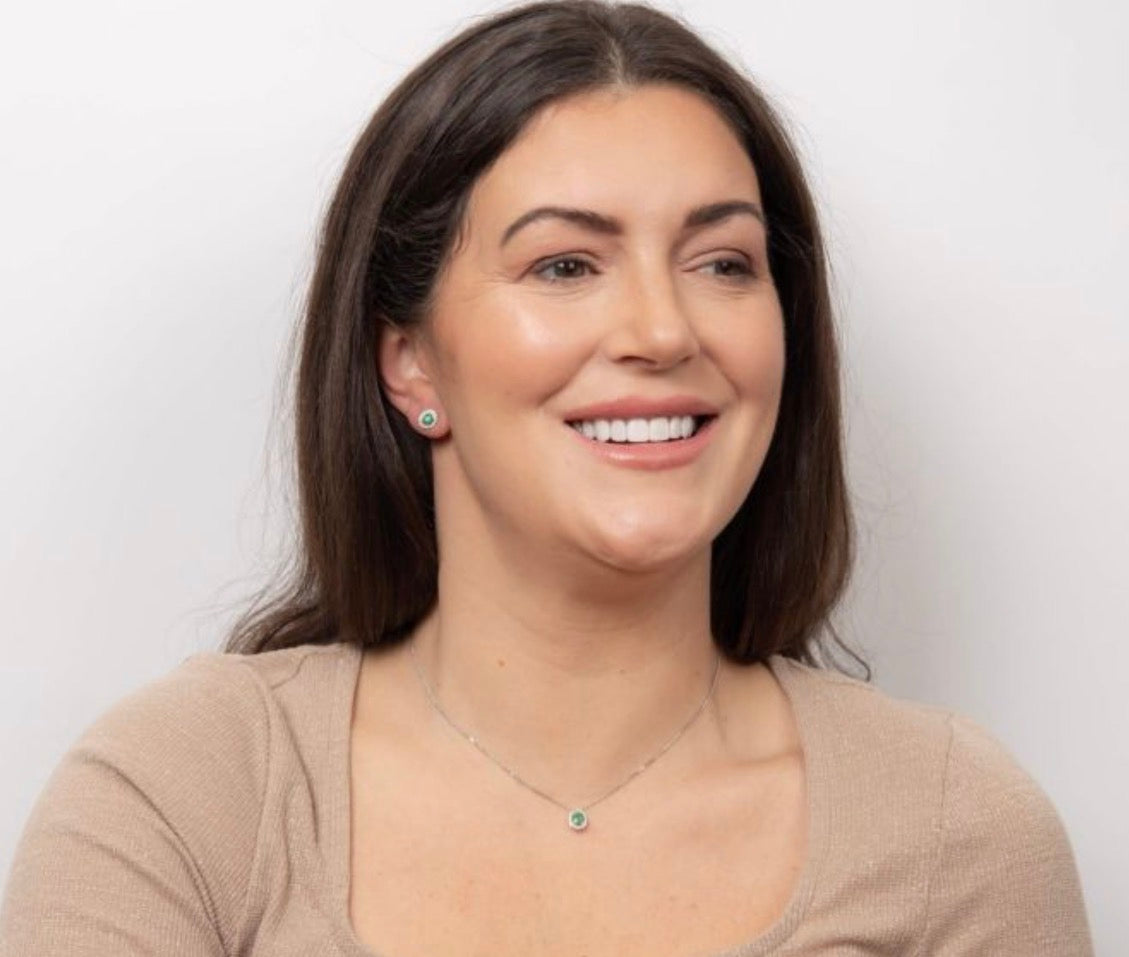 Teardrop Emerald & Diamond Pendant Necklace in 9ct Gold