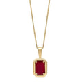 Chunky Border Ruby Pendant with Chain in 9ct Yellow Gold