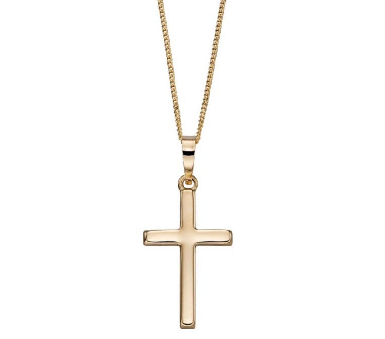 Medium Cross Pendant Necklace in 9ct Yellow Gold