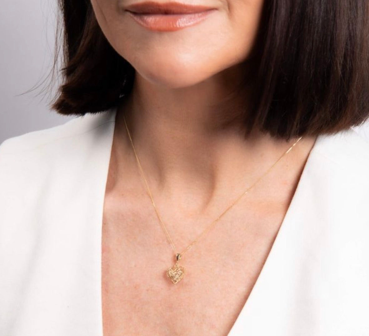 9ct Gold Caged Heart Pendant Necklace