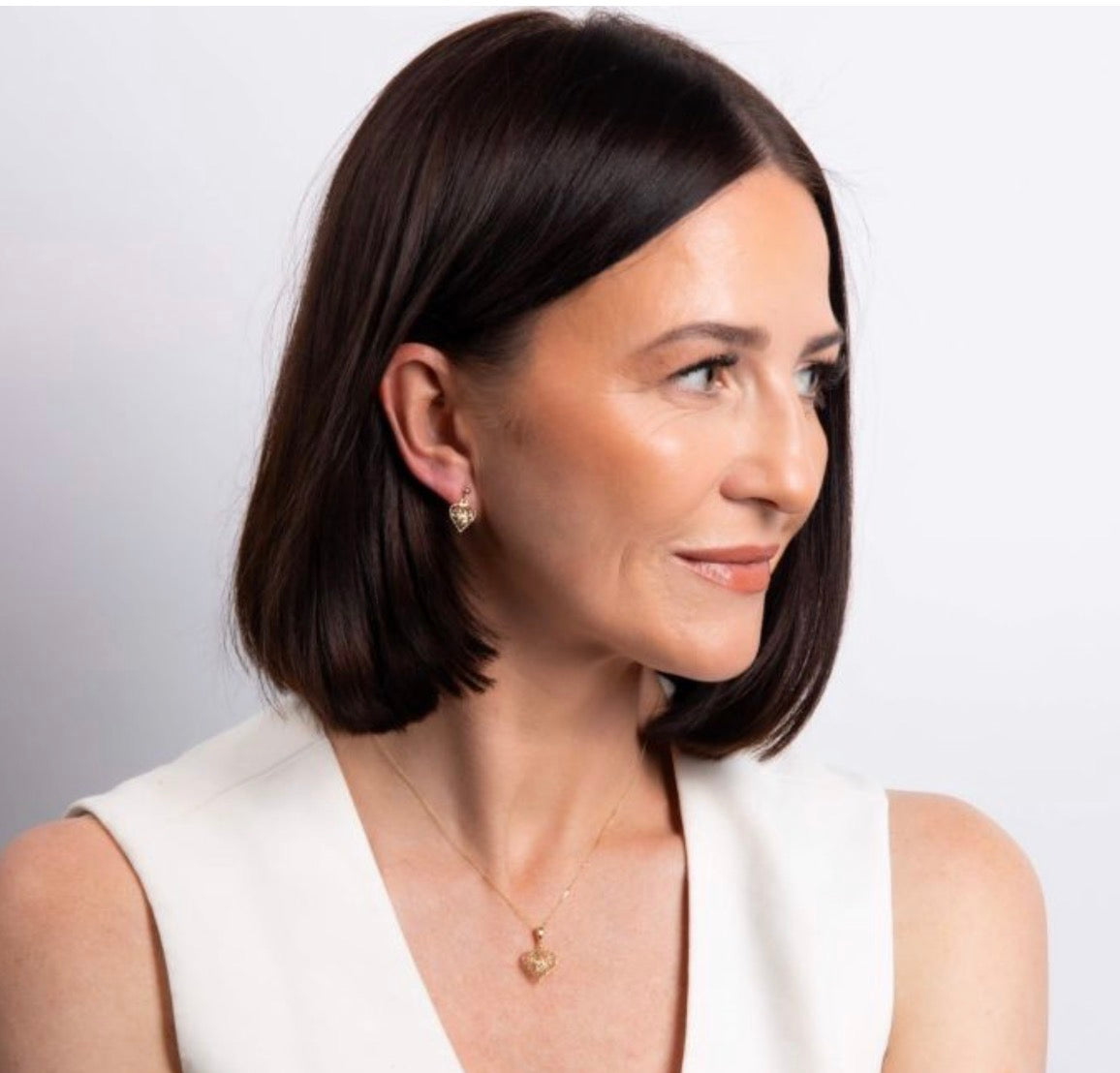 9ct Gold Caged Heart Pendant Necklace