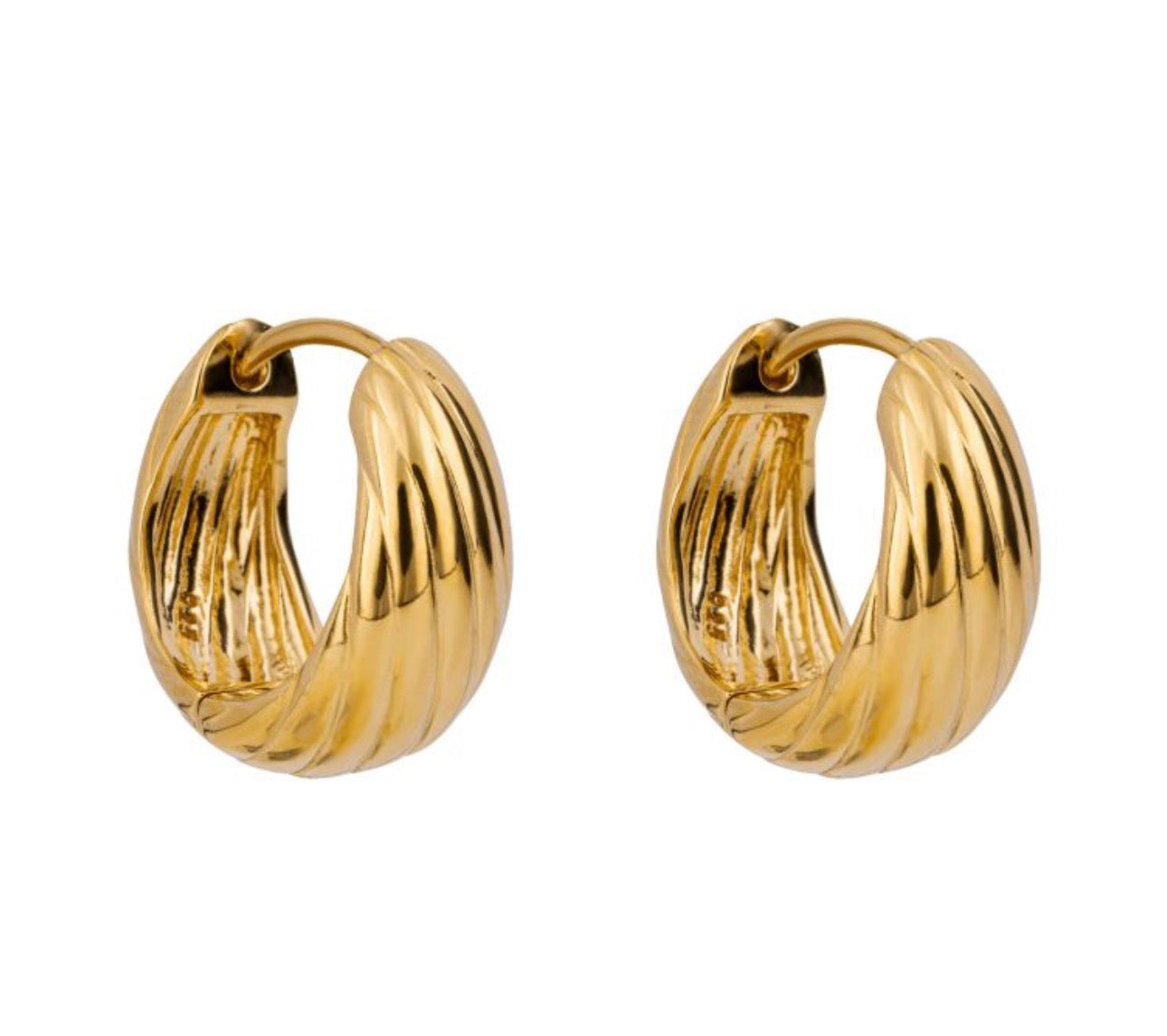Chunky Rope Hoop Earrings in Gold Plated Sterling Silver