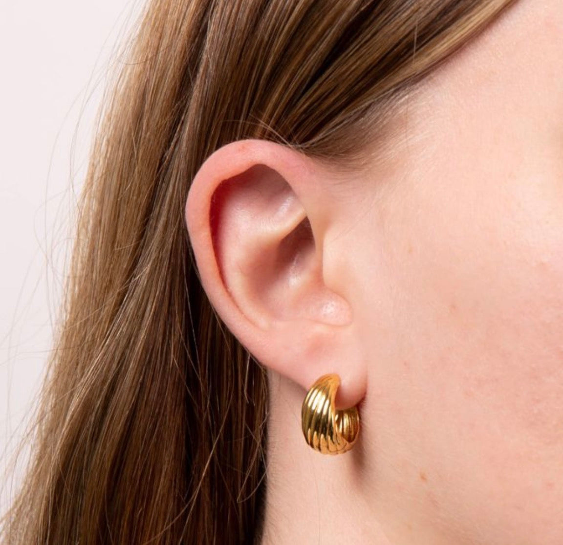 Chunky Rope Hoop Earrings in Gold Plated Sterling Silver