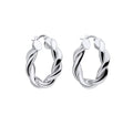 Chunky Rope Twist Hoop Earrings – Sterling Silver
