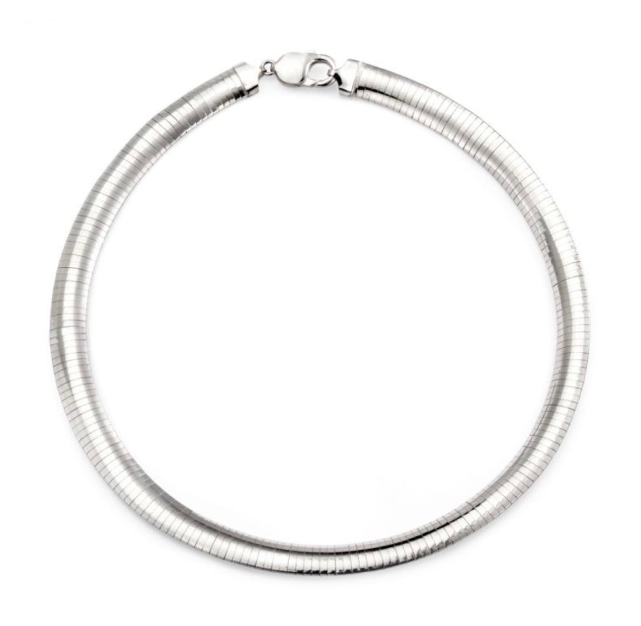Sterling Silver Omega Necklace – 42cm | 8mm Statement Chain