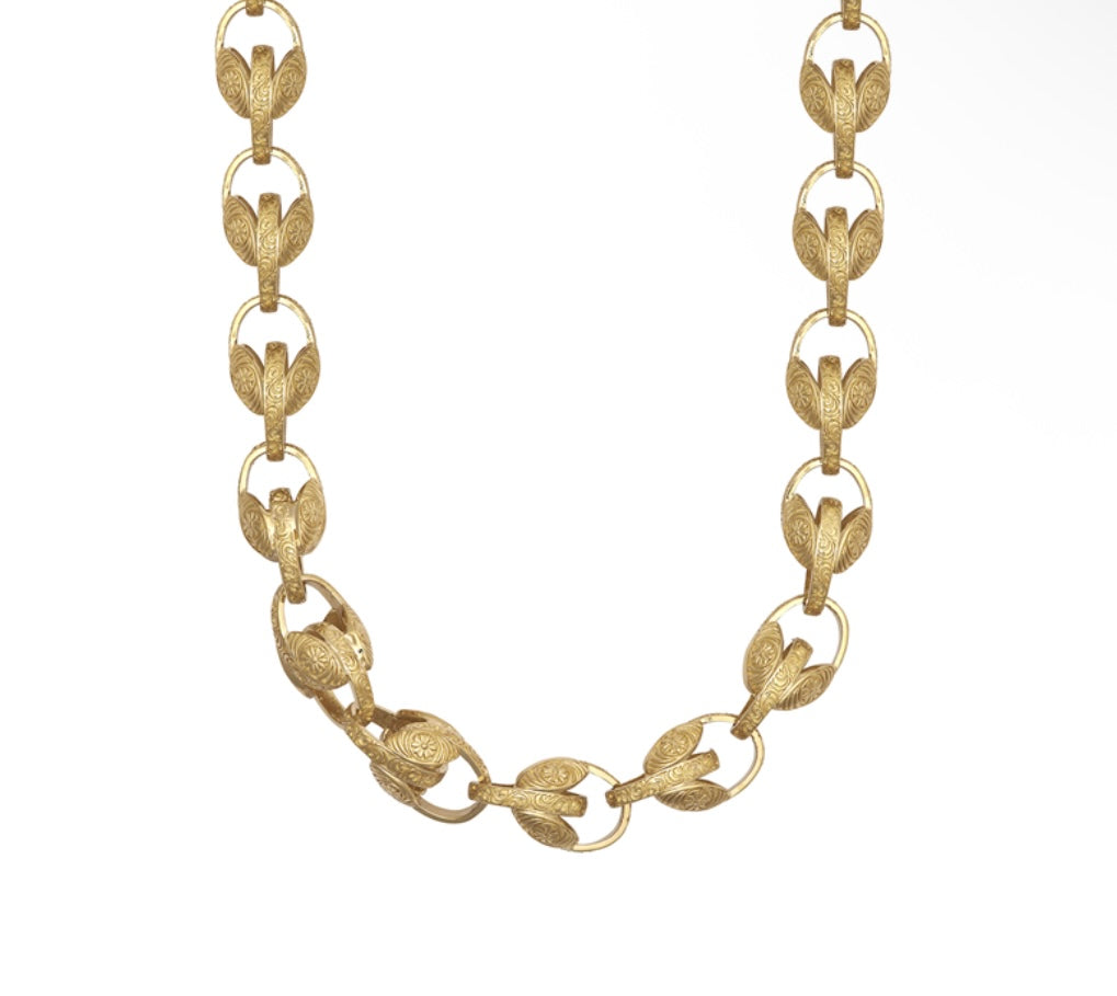 9ct Yellow Gold Medium Tulip Chain Necklace – Plain Fancy Link