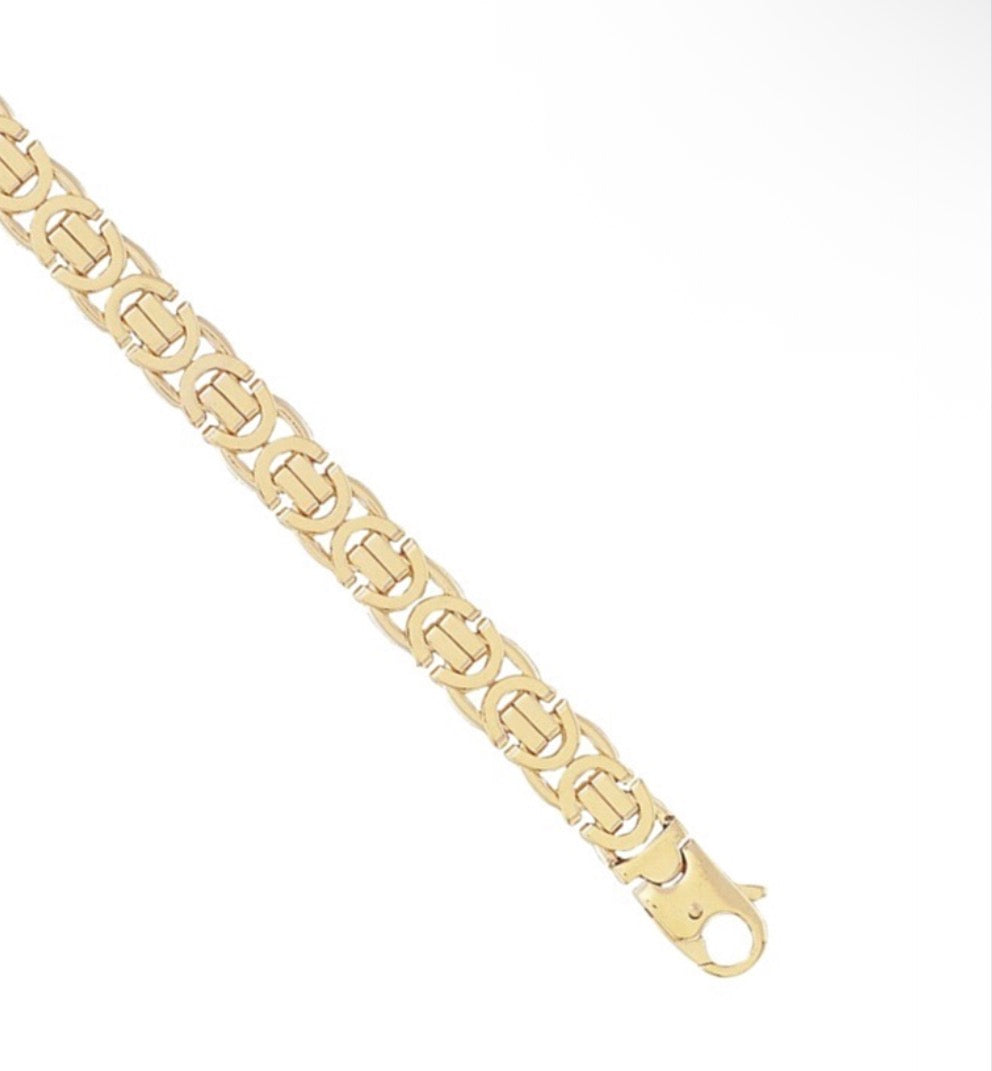 9ct Yellow Gold Flat Byzantine Chain Necklace – 22” | Solid Gold