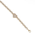9ct Yellow Gold CZ Heart Belcher Bracelet – 6.5“
