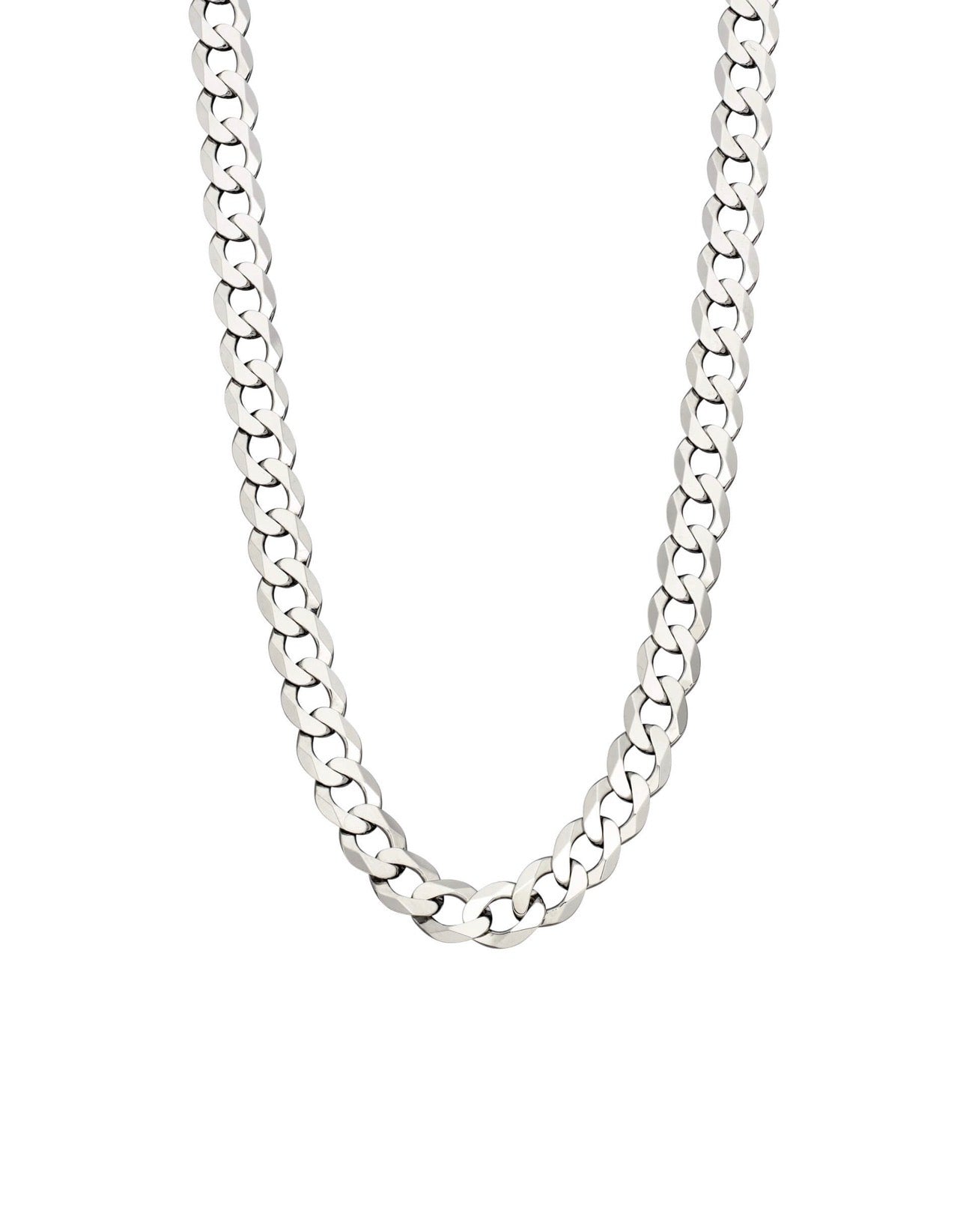 Fred Bennett - Heavyweight Diamond-cut curb chain necklace in Sterling Silver - 56cm