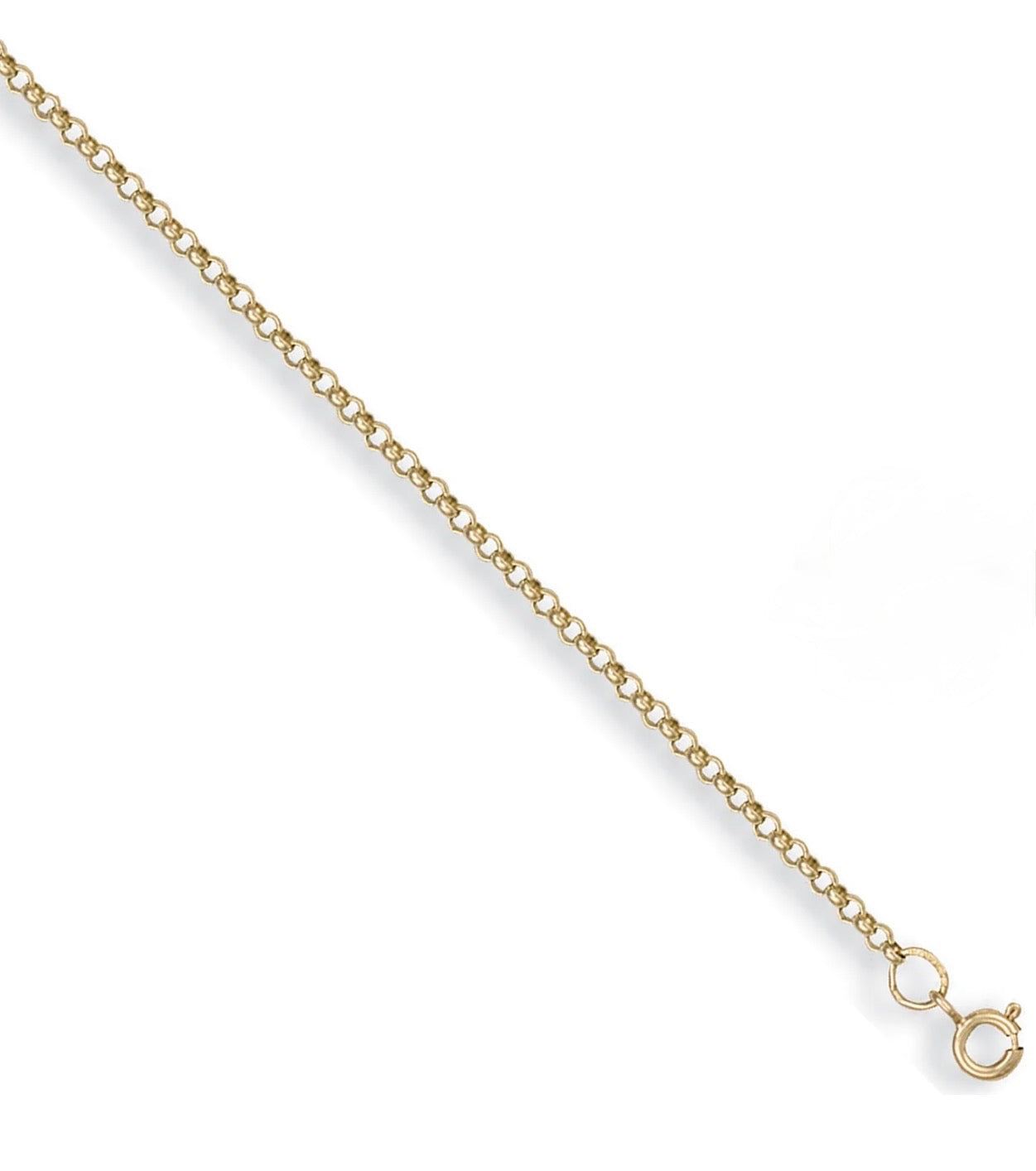9ct Yellow Gold Round Belcher Chain 2.25mm - Multiple lengths available