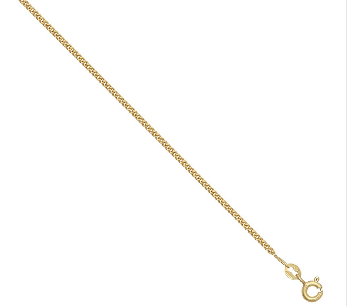 9ct Yellow Gold Classic Curb Chain Necklace