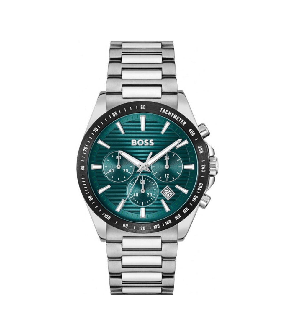 Hugo Boss Strike Chronograph 41mm Stainless Steel Men’s Watch – Green Dial (1514241)