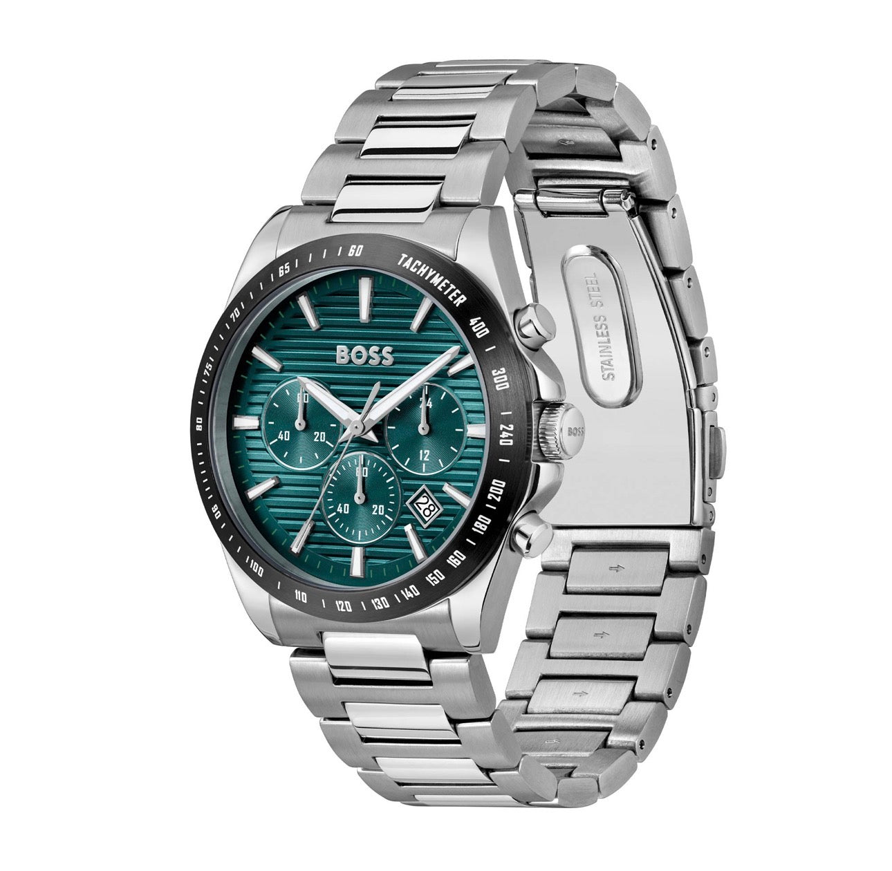 Hugo Boss Strike Chronograph 41mm Stainless Steel Men’s Watch – Green Dial (1514241)