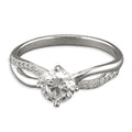 Sterling Silver Cubic Zirconia Crossover Solitaire Ring