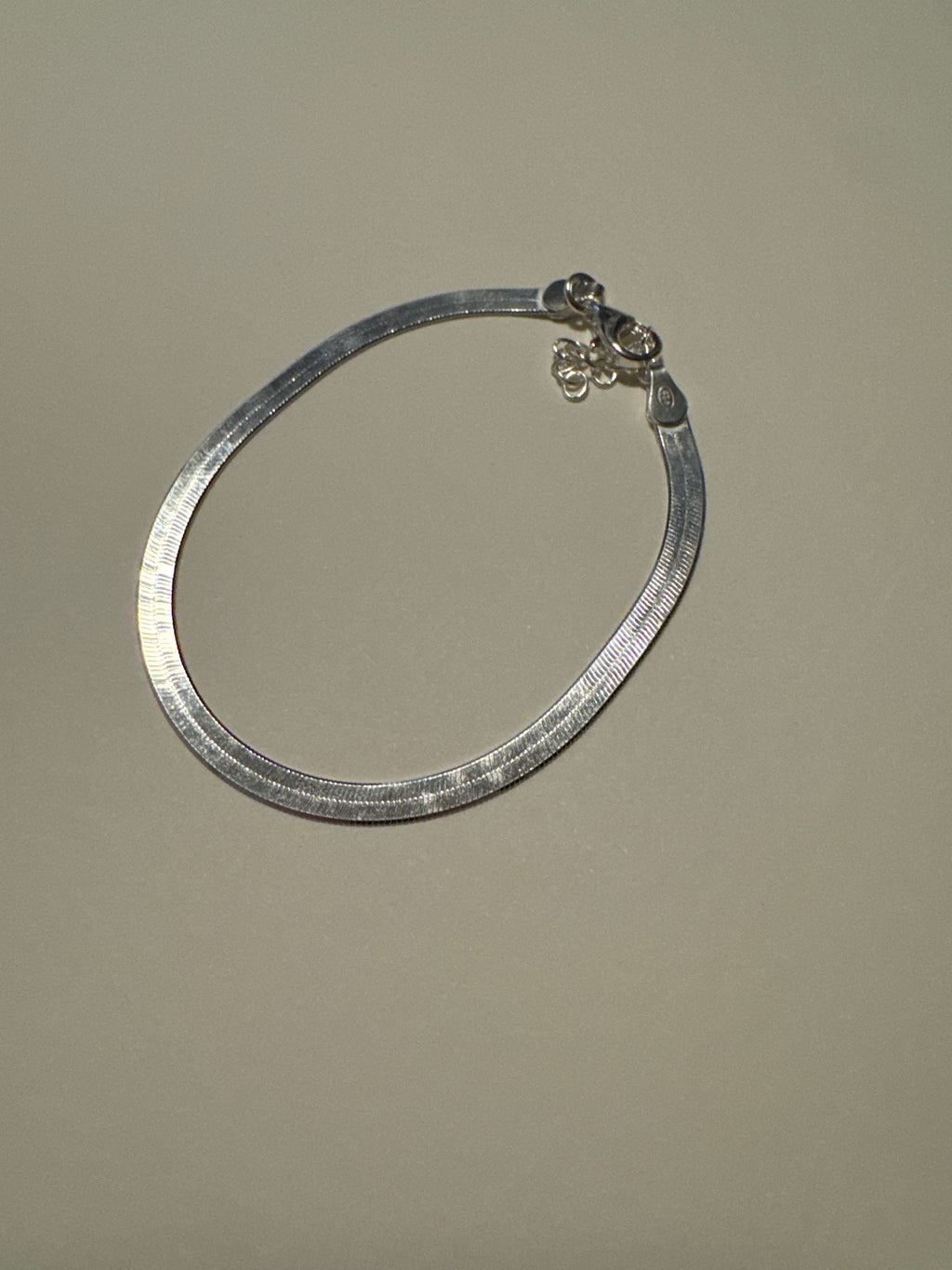 Sterling Silver HerringboneBracelet 3.5mm | Flat Snake Chain Bracelet