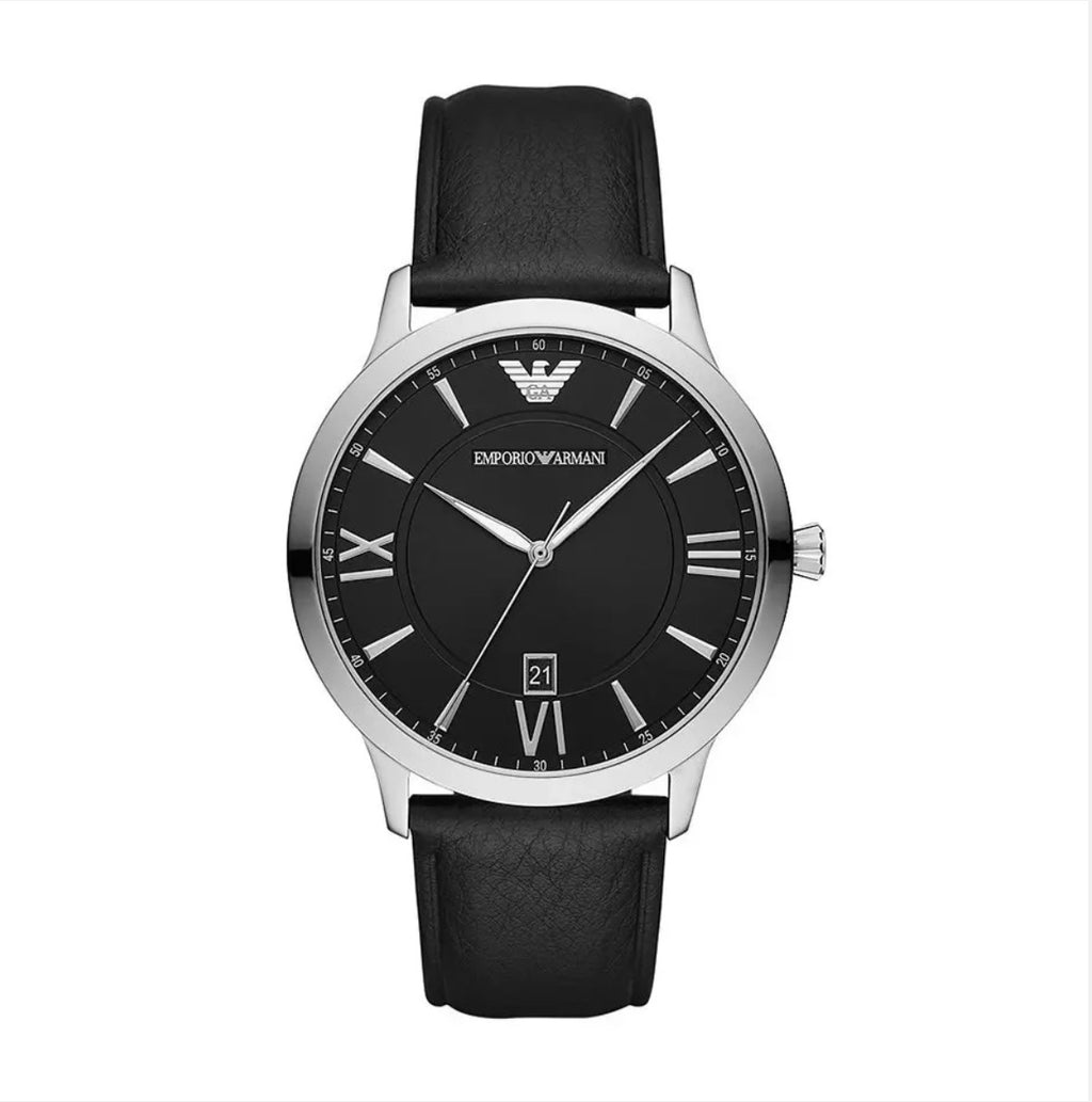 Emporio Armani AR11210 Men’s Black Leather Strap Watch