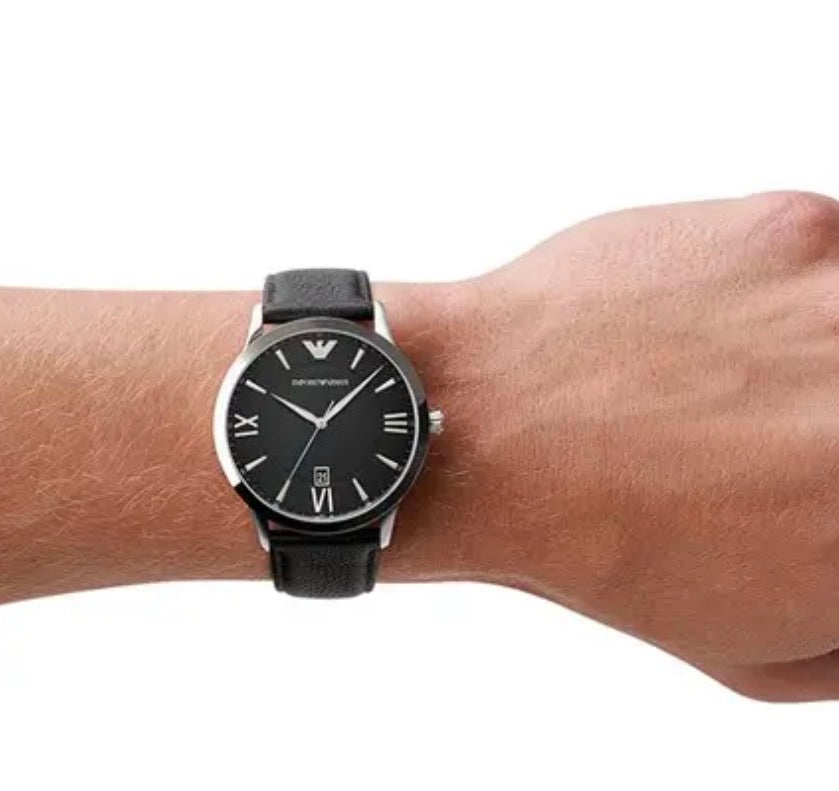 Emporio Armani AR11210 Men’s Black Leather Strap Watch