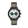 Emporio Armani Mario Chronograph White Dial Black Steel Watch – AR11471