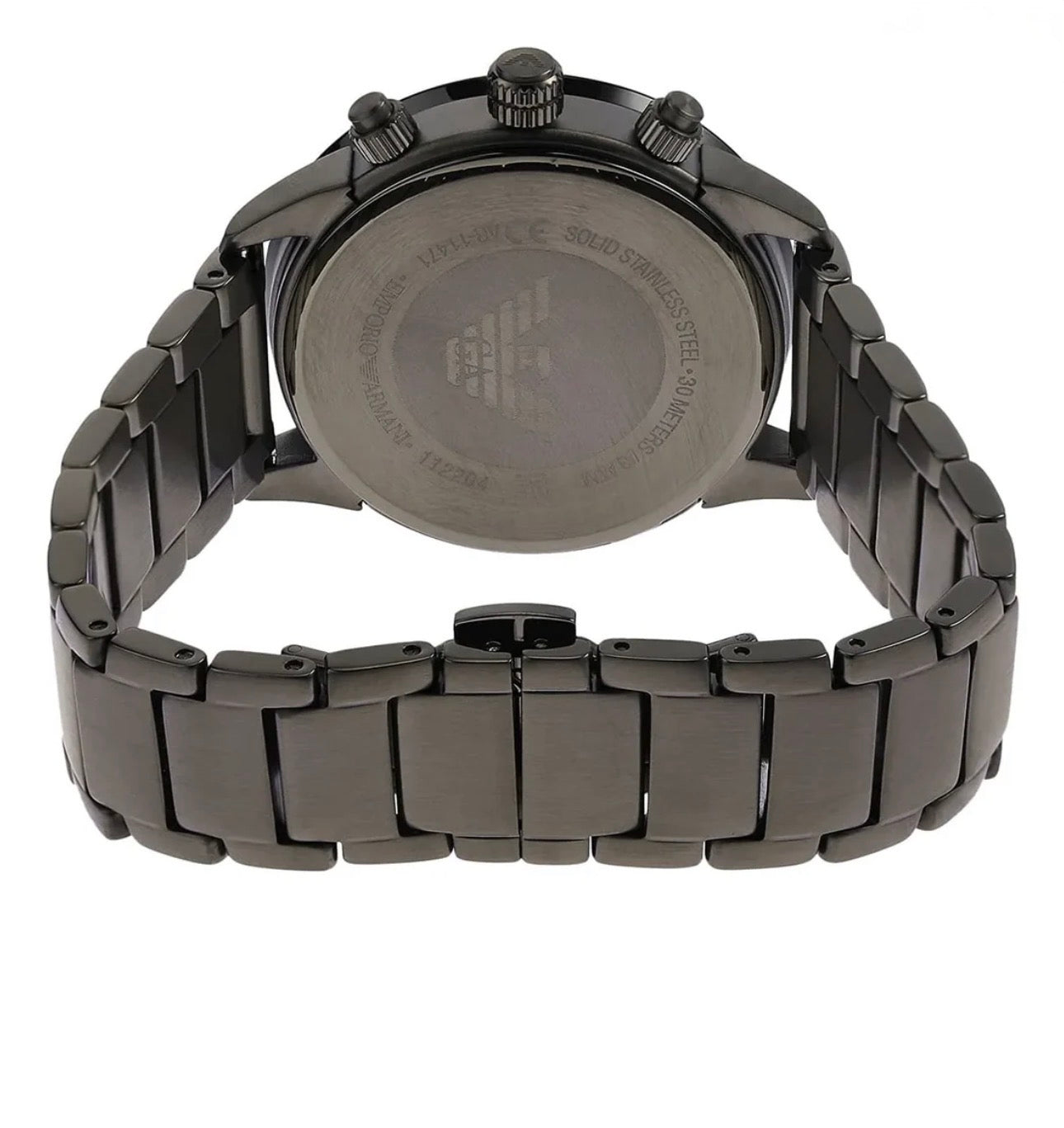 Emporio Armani Mario Chronograph White Dial Black Steel Watch – AR11471