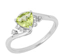 9ct White Gold Trillion Peridot & White Topaz Ring
