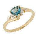 9ct Gold Trillion-Cut London Blue Topaz Twist Ring