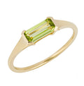 9ct Yellow Gold Emerald-Cut Peridot Ring