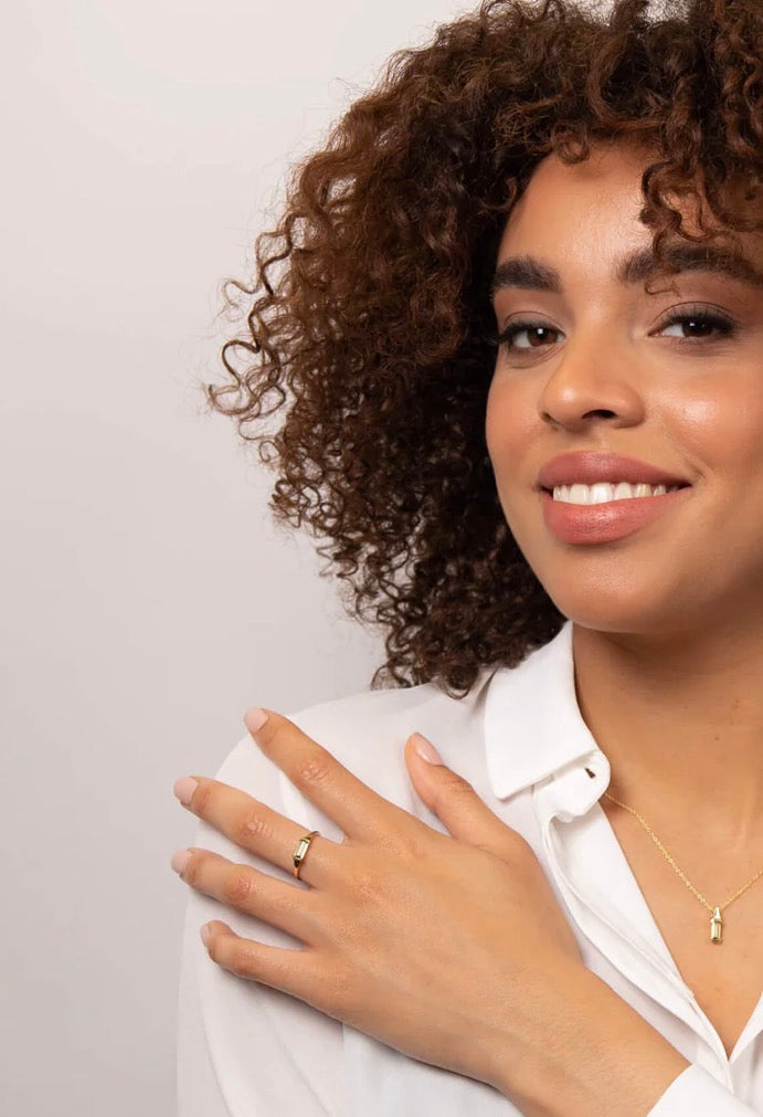 9ct Yellow Gold Emerald-Cut Peridot Ring